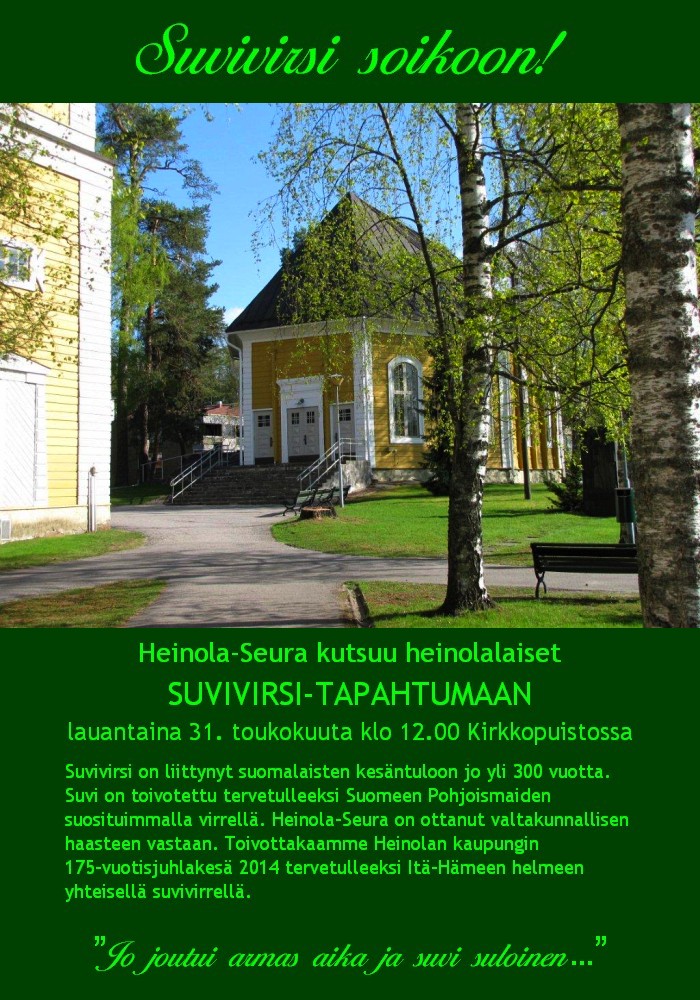 Suvivirsi-tapahtuman ilmoitus