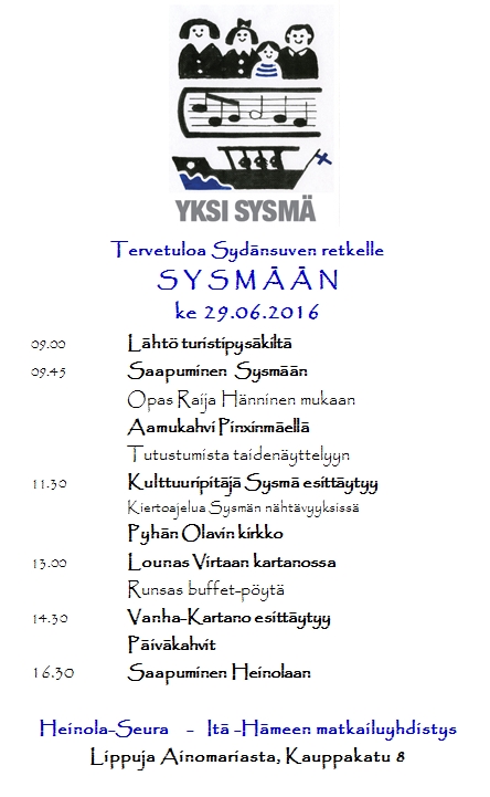 Syd�nsuven retken ohjelma