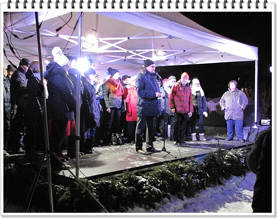 Kaupunginjohtaja puhumassa